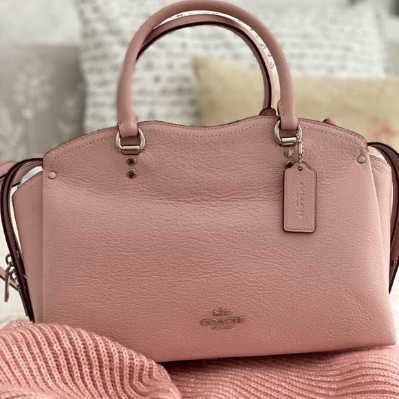 🆕 COACH | PINK LEATHER DREW SATCHEL - Picture 7 of 14